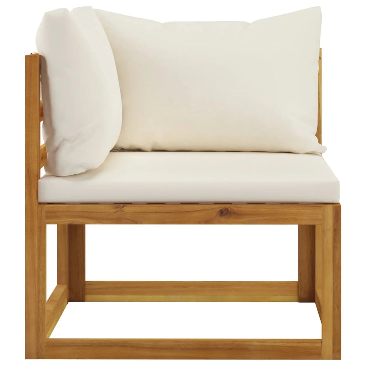 7 Piece Acacia Wood Patio Lounge Set with Cream Cushions W603954