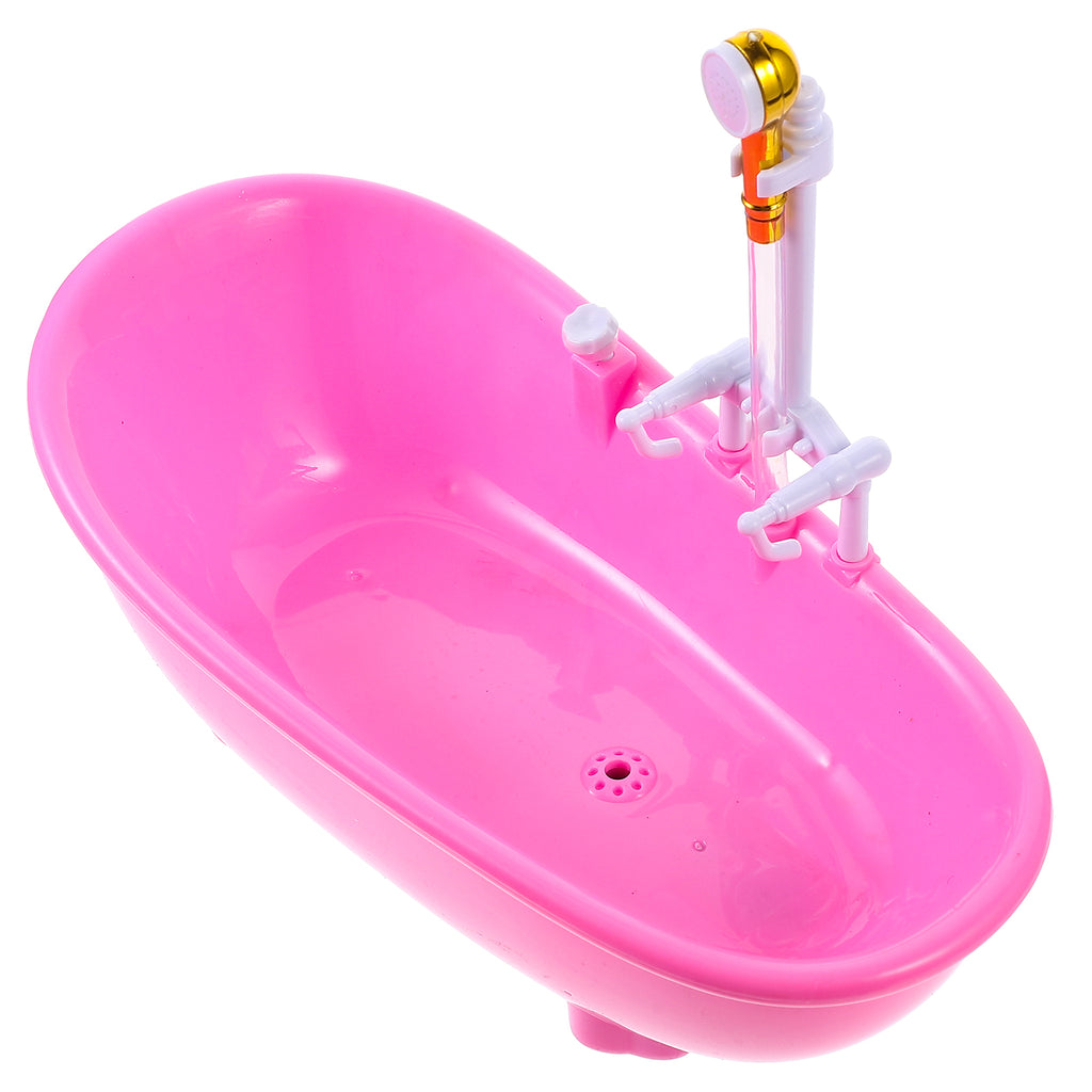 Pink Electric Water Spraying Bathtub with Sprayer for Doll R19915