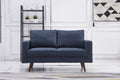 Navy Fabric Loveseat U812