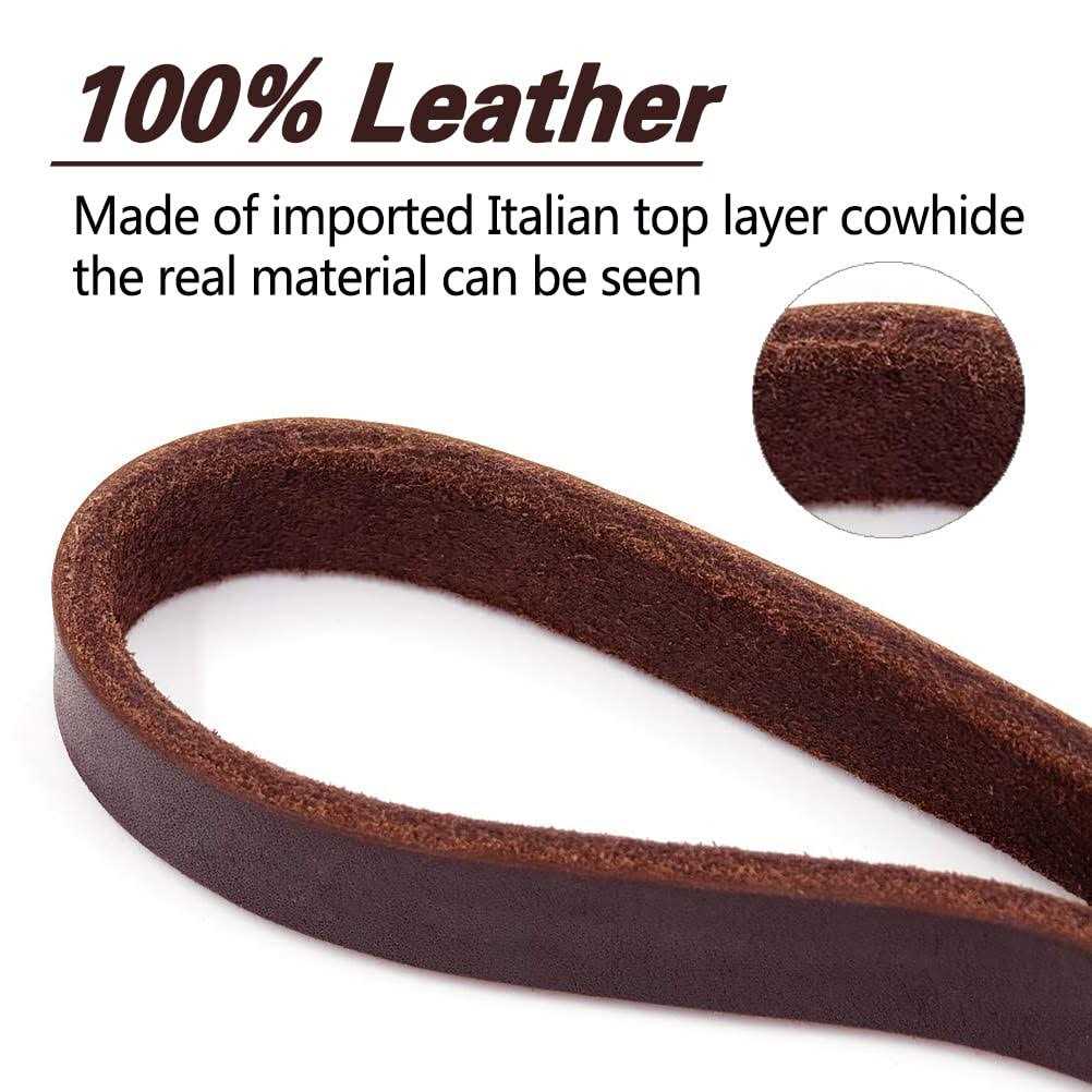 6ft Heavy Duty Braided Leather Dog Leash X24813