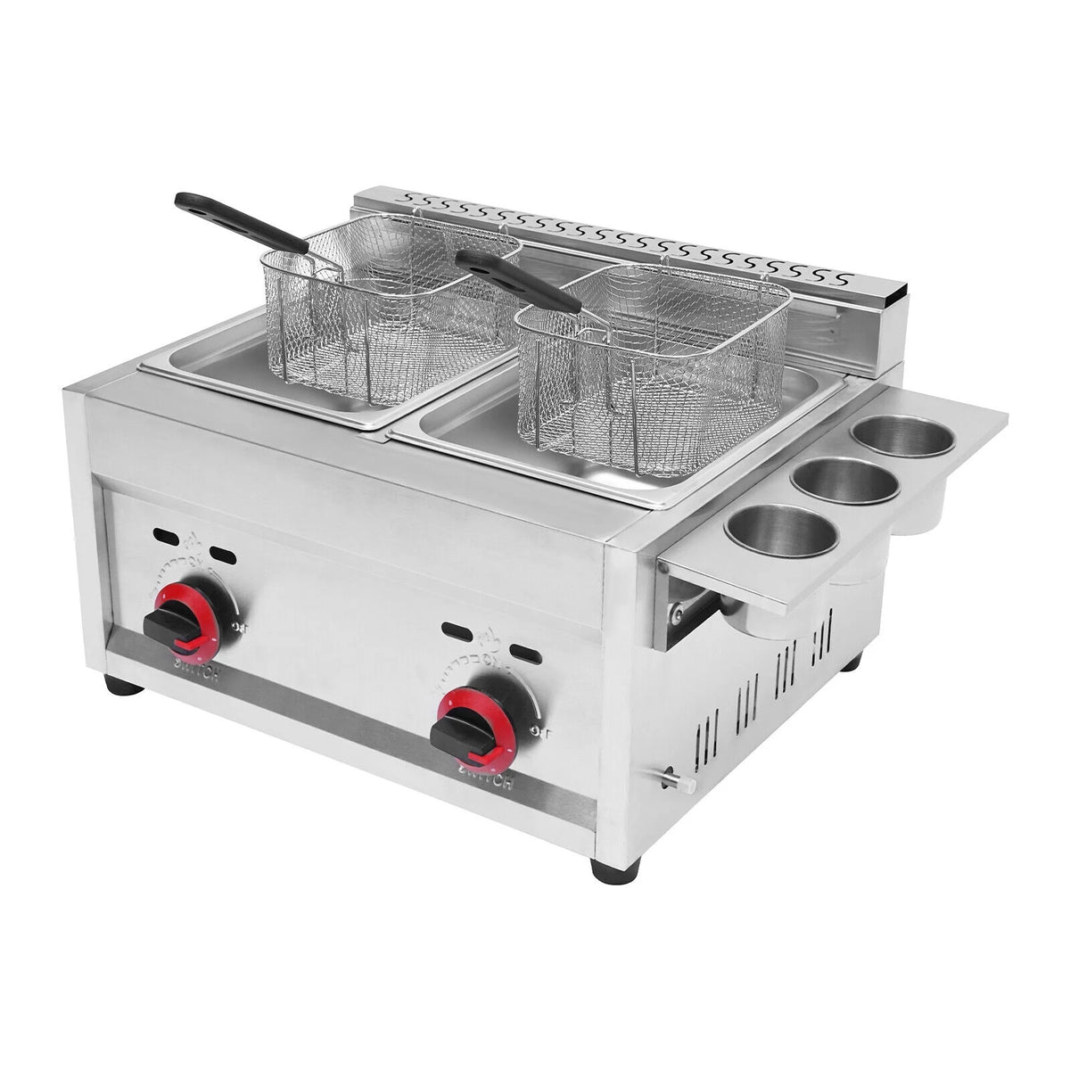 6L*2 Stainless Steel Commercial Countertop Gas Deep Fryer with 2 Basket H9268