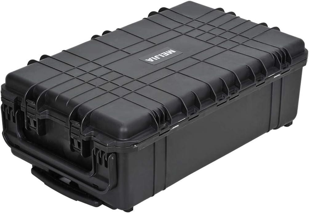Portable Rolling Waterproof Hard Case with Wheels and Retractable Pull Handle, Black, 31.65inch x 19.37inch x 11.02inch N330