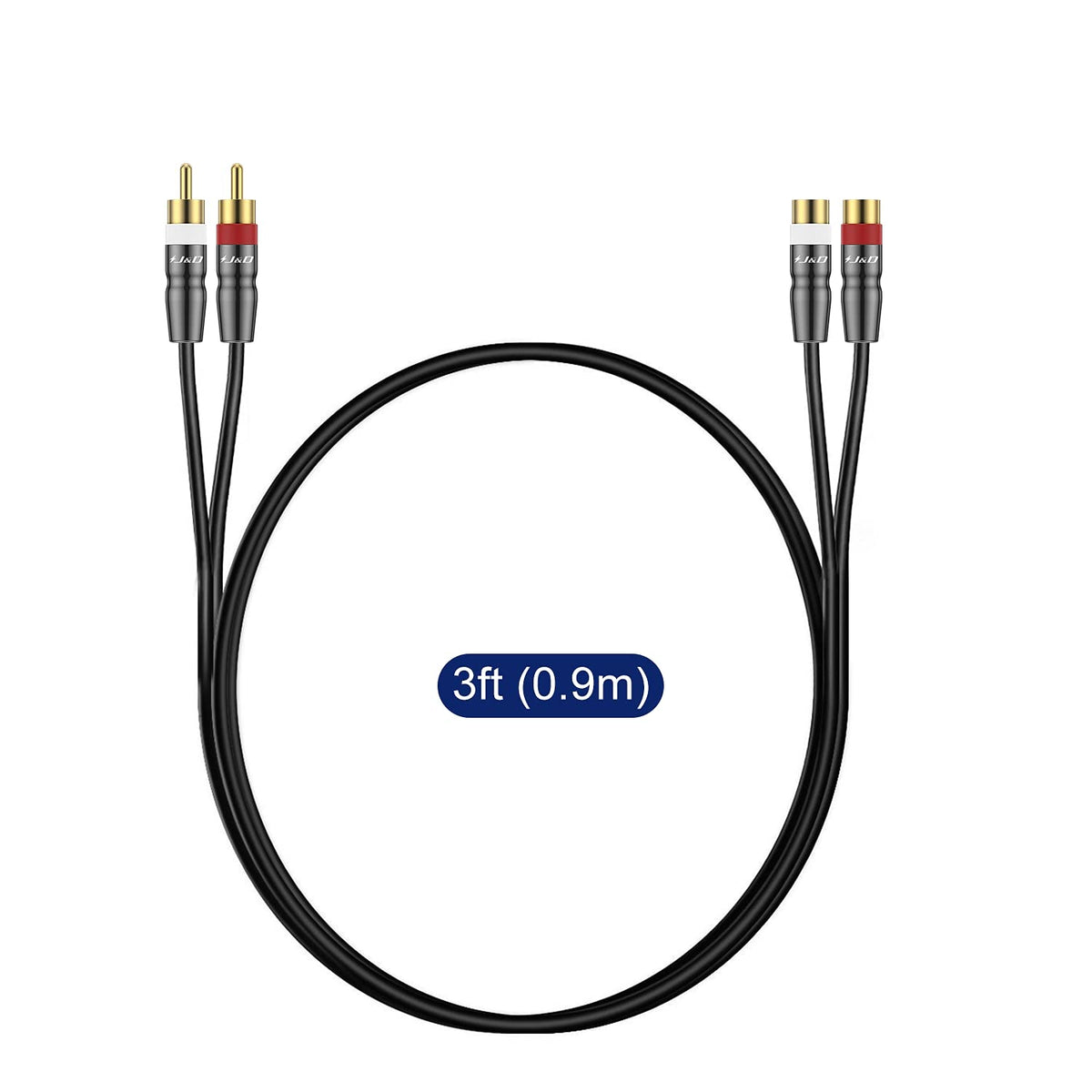 2 RCA Extension Cable Male to Female, 3 Feet T584134