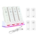 White Quad Remote Controller Charger Dock Station with 4x Rechargeable Battery Pack O161881