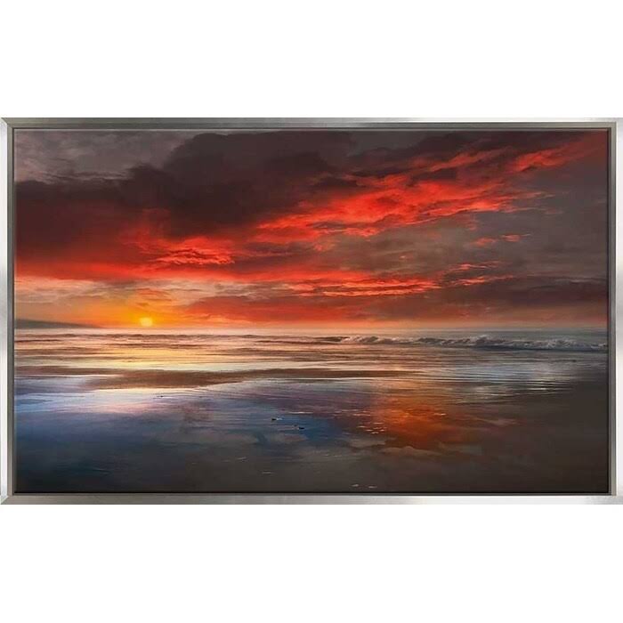 Red Canvas in Floating Frame V24742