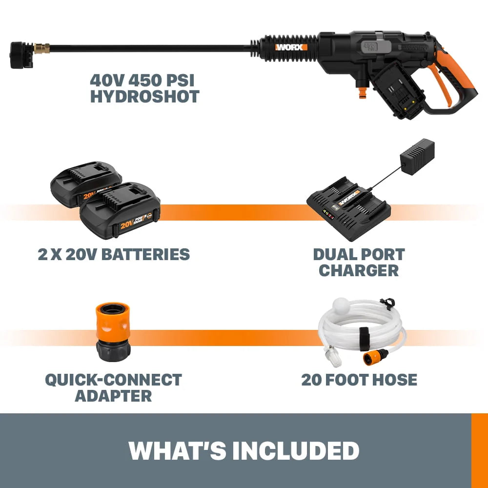 Cordless Power Washer Pressure Cleaner with Batteries W806258