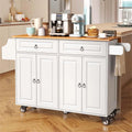 52" White Kitchen Island with Storage Y870750