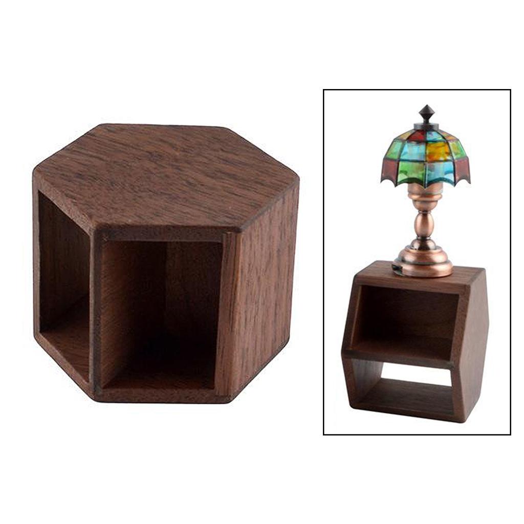 Walnut Hexagonal End Table Dollhouse Miniature Furniture I80754