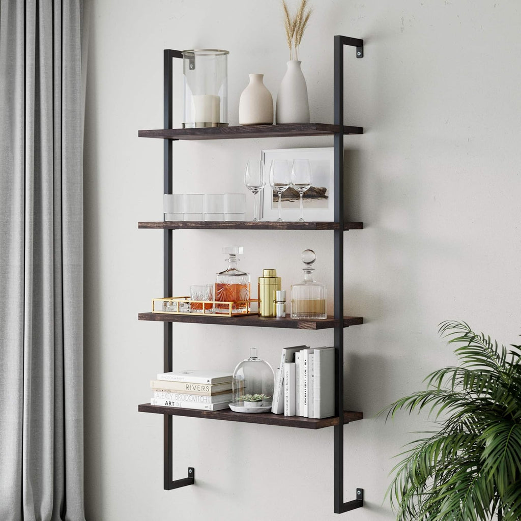 White 5-Shelf Bookcase with Metal Frame B56227