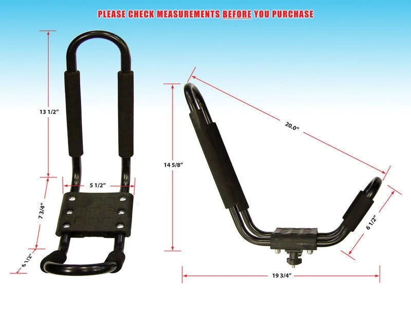 Yellow Folding Kayak Rack Roof Top and Wall Carrier Bundle V138