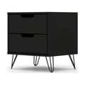 2-Drawer Black Engineered Wood Nightstand I4382