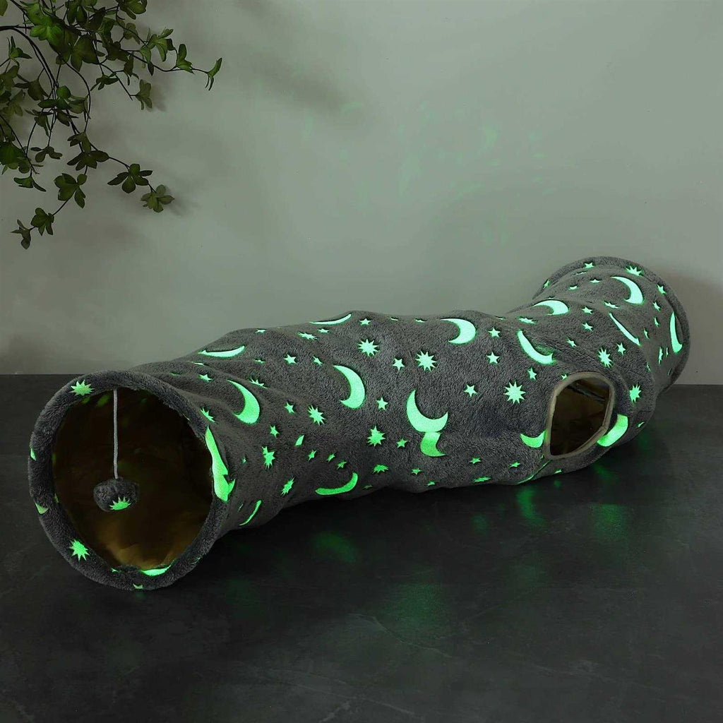 Collapsible Cat Tunnel Tube with Plush Ball Toys X108