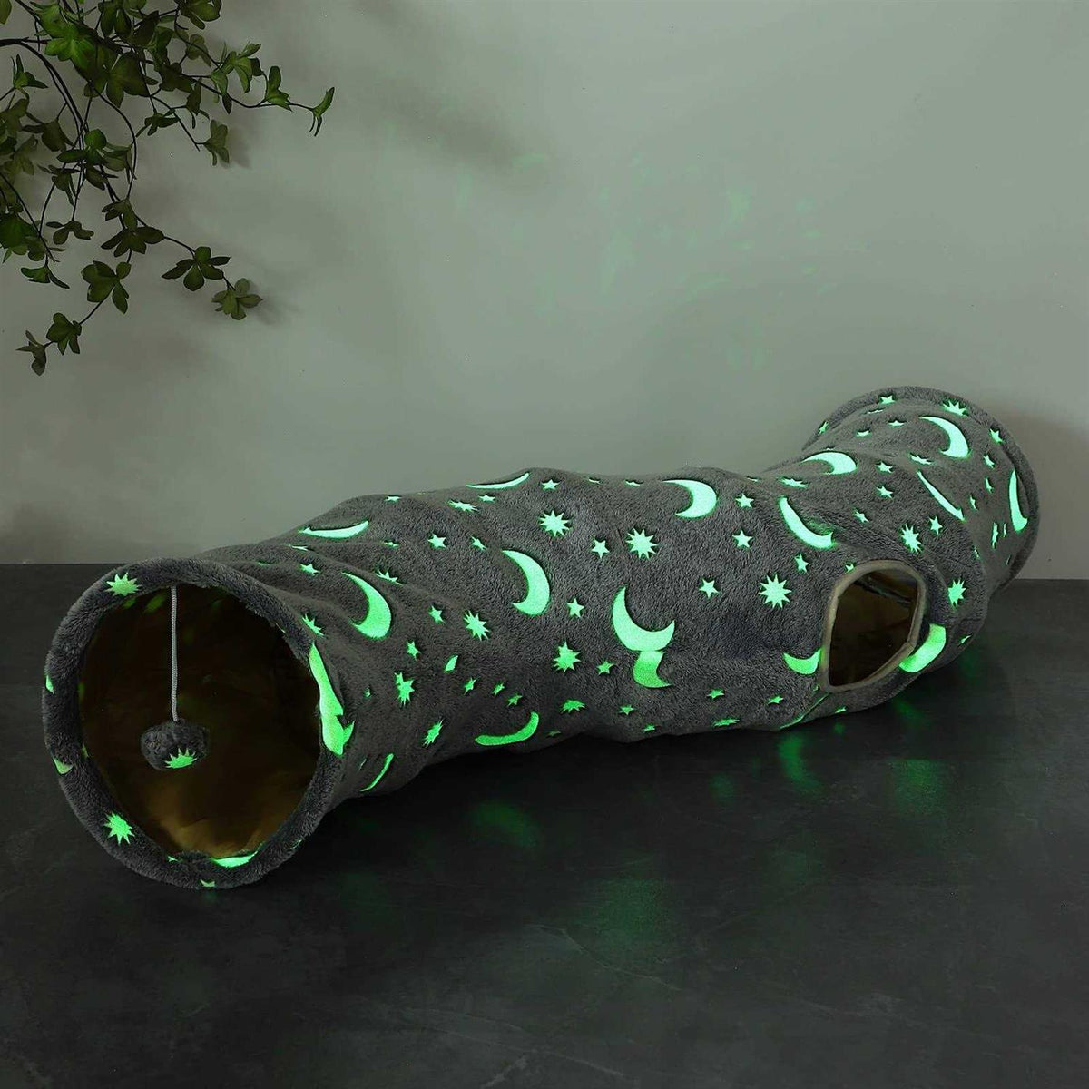 Collapsible Cat Tunnel Tube with Plush Ball Toys X108
