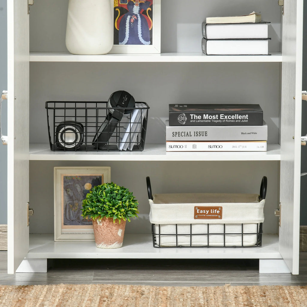 White 4-Door Cabinet with Storage Shelves S233