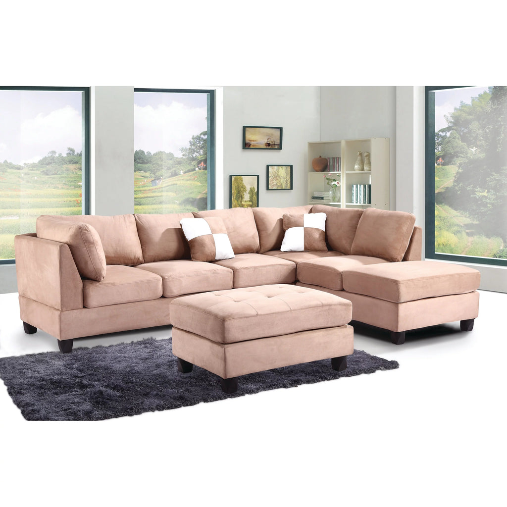 Mocha Microsuede Sectional X6433