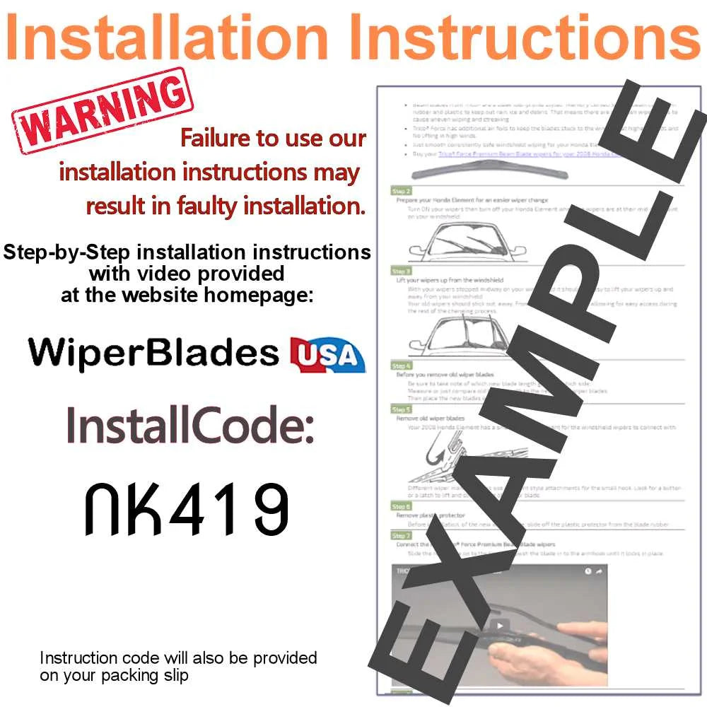 Beam Blade Wipers Set of 3 with Rear Wiper I9243