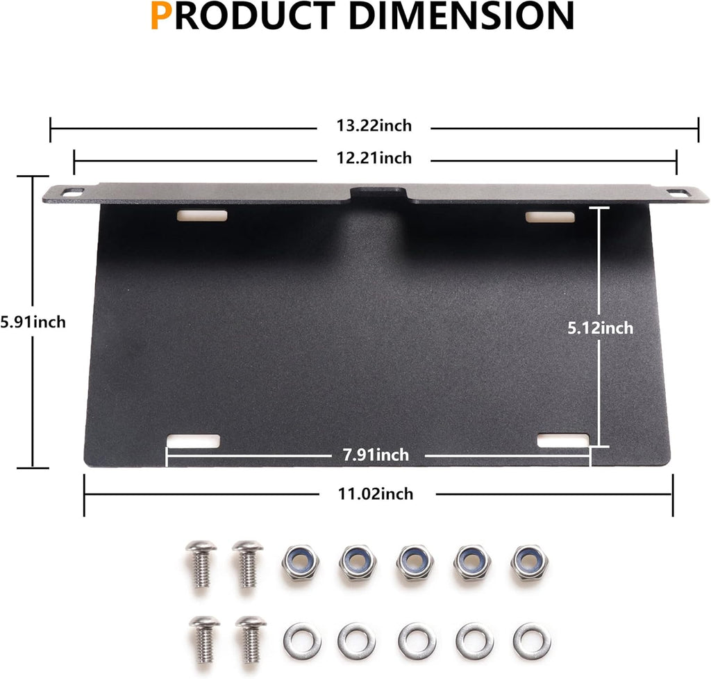 Black Aluminum Alloy Front License Plate Frame Pack of 2 X48242