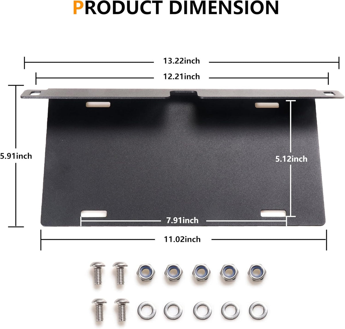 Black Aluminum Alloy Front License Plate Frame Pack of 2 X48242