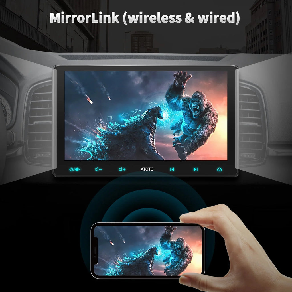 10.1 inch QLED Double Din Car Stereo with Wireless Apple Carplay & Wireless Android Auto B34392
