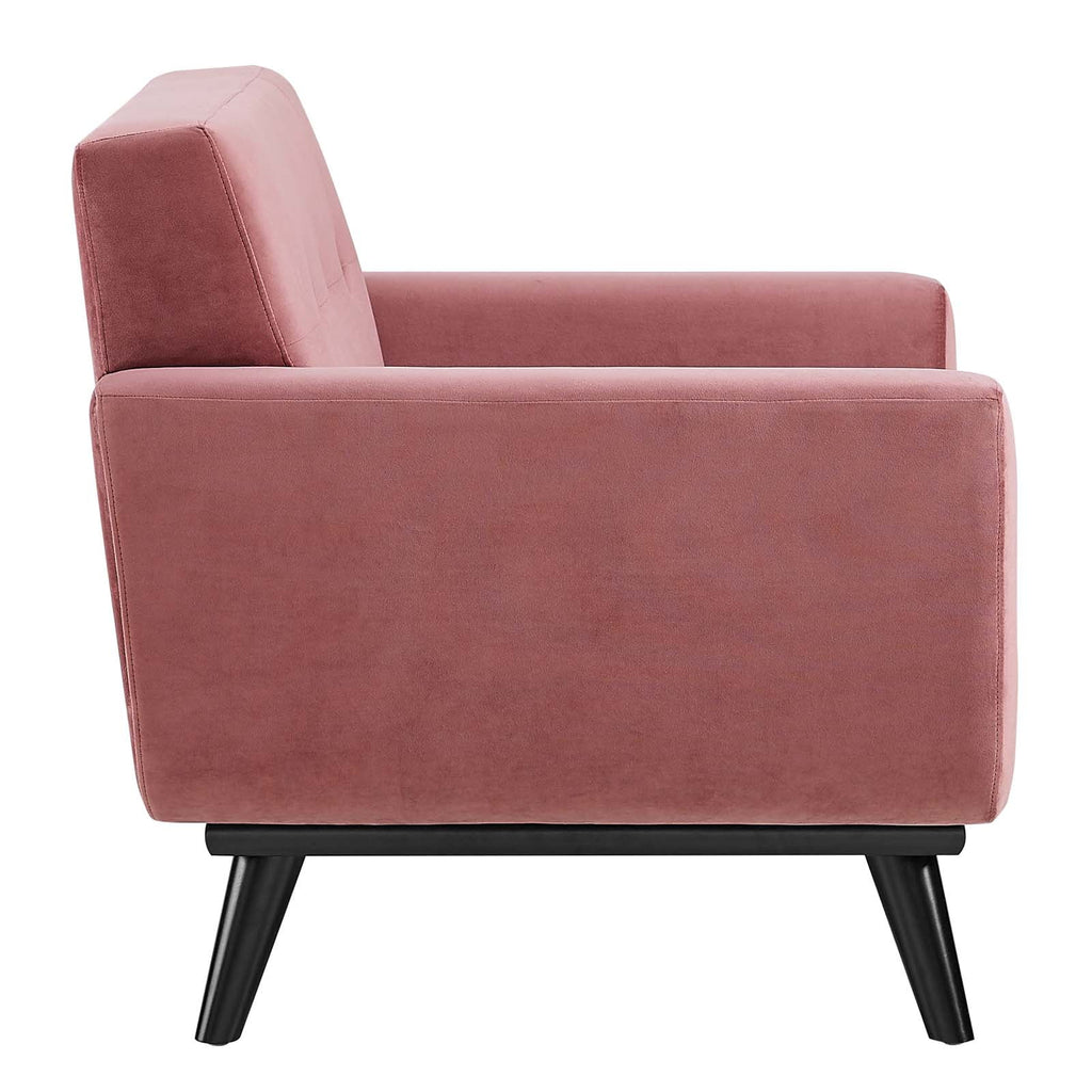 Dusty Rose Pink Performance Velvet Tufted Armchair X4870