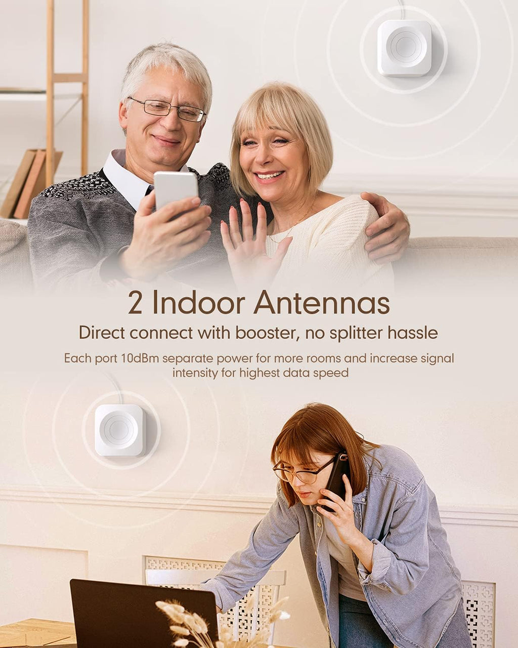 Cell Phone Signal Booster with Bendable Antenna F1858
