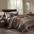 King Red 5 Piece Jacquard Bedspread Set D5731