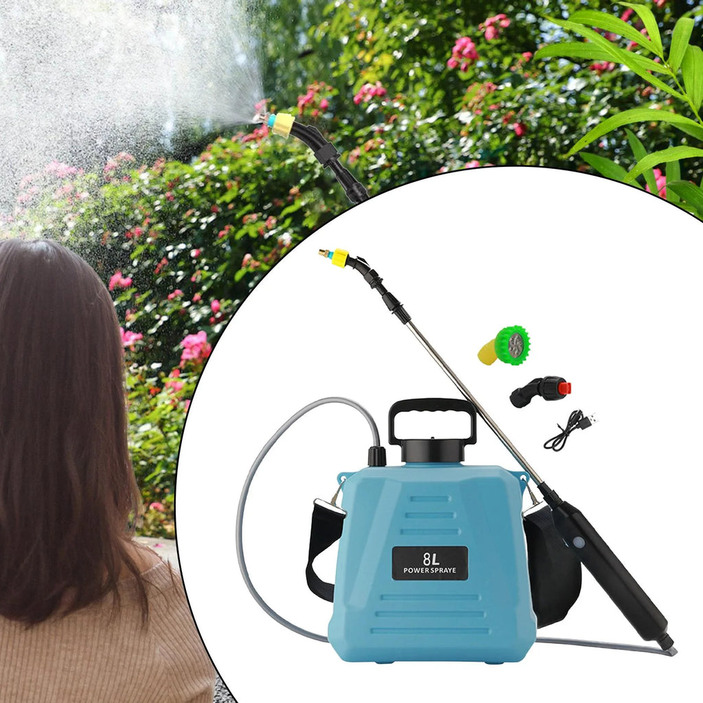 Blue 8 L Electric Garden Sprayer with Shoulder Strap L40067