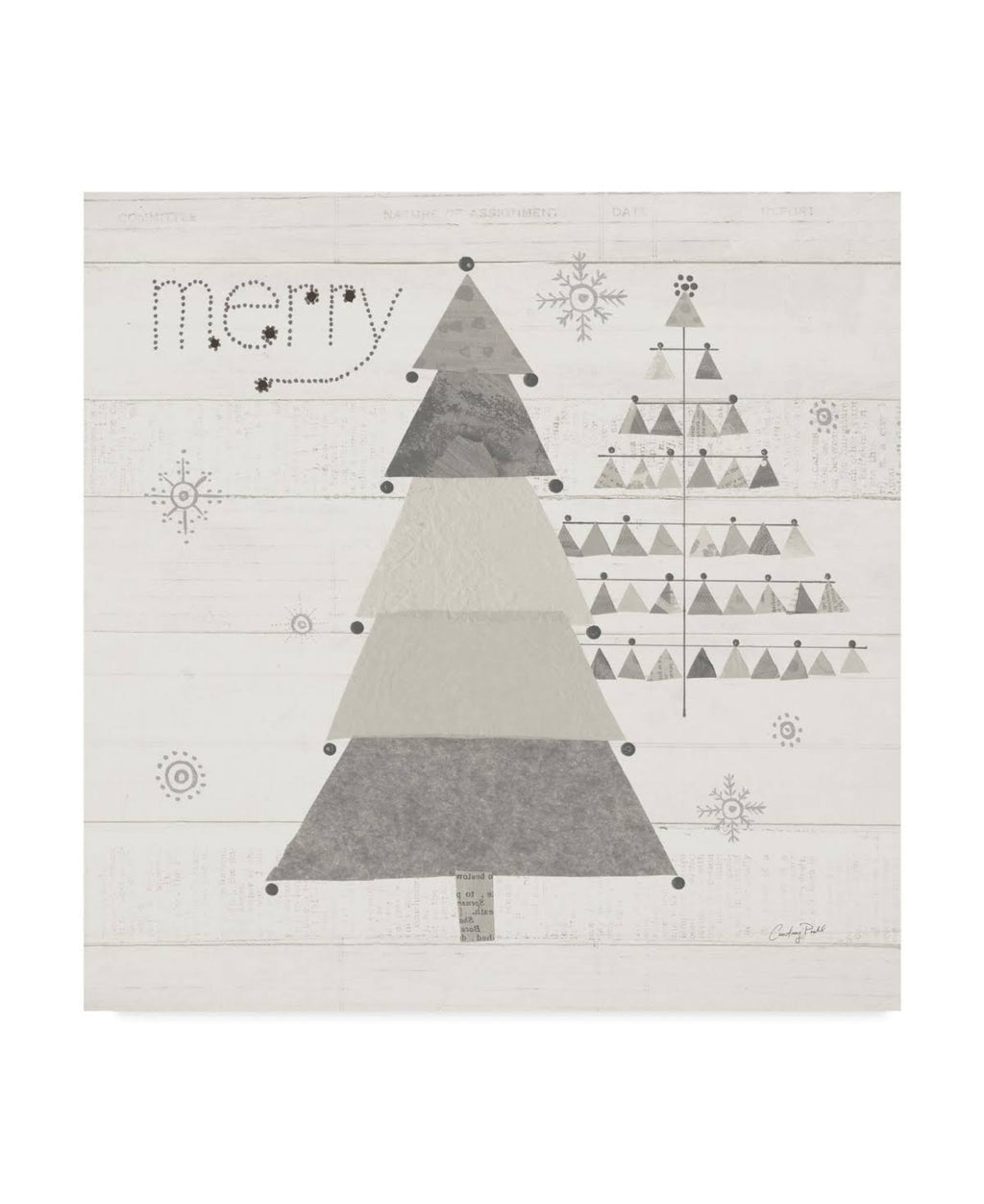 Christmas Patchwork Neutral Canvas Art Q1204