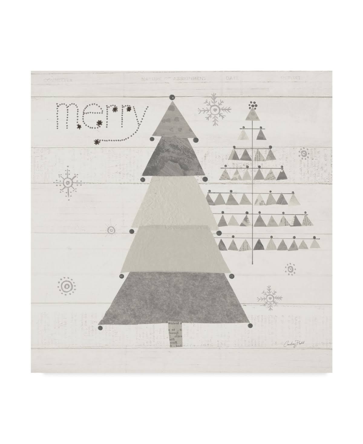 Christmas Patchwork Neutral Canvas Art Q1204