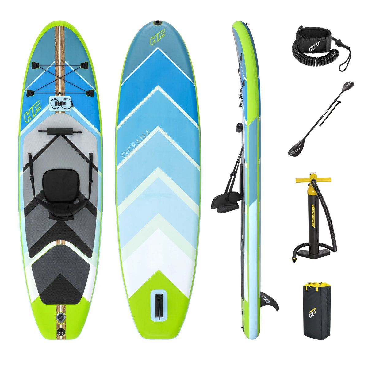 Inflatable Convertible Stand-Up Paddleboard and Kayak Set D162
