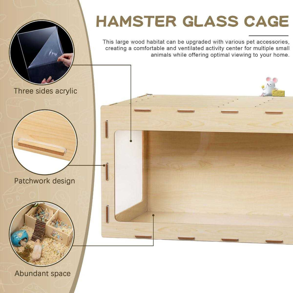 Wooden Hamster Cage Small Animal Hutch H58142