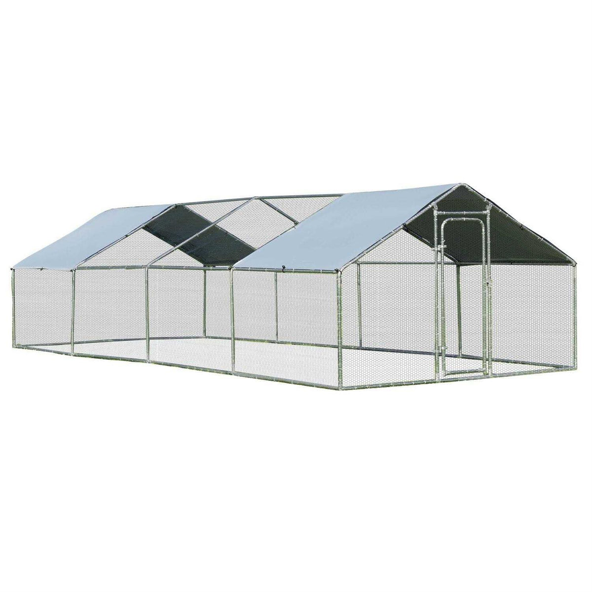 26.2 x 9.5 ft Walk-in Chicken Coop with Roof Cover H304