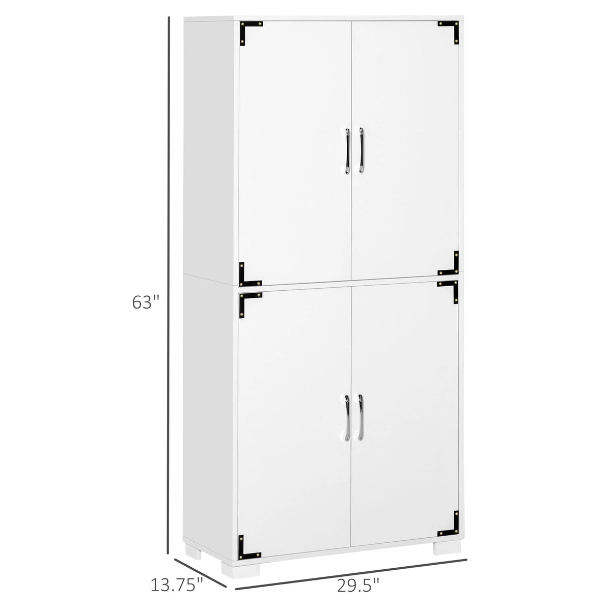 White 4-Door Cabinet with Storage Shelves S233