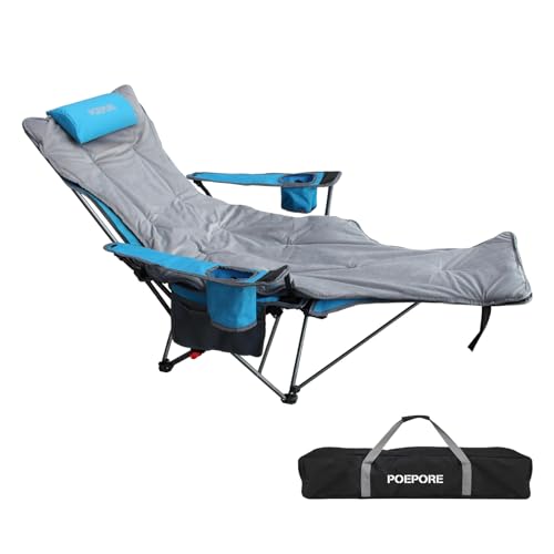 Reclining Camping Chair with Removable Footrest and Headrest I43228