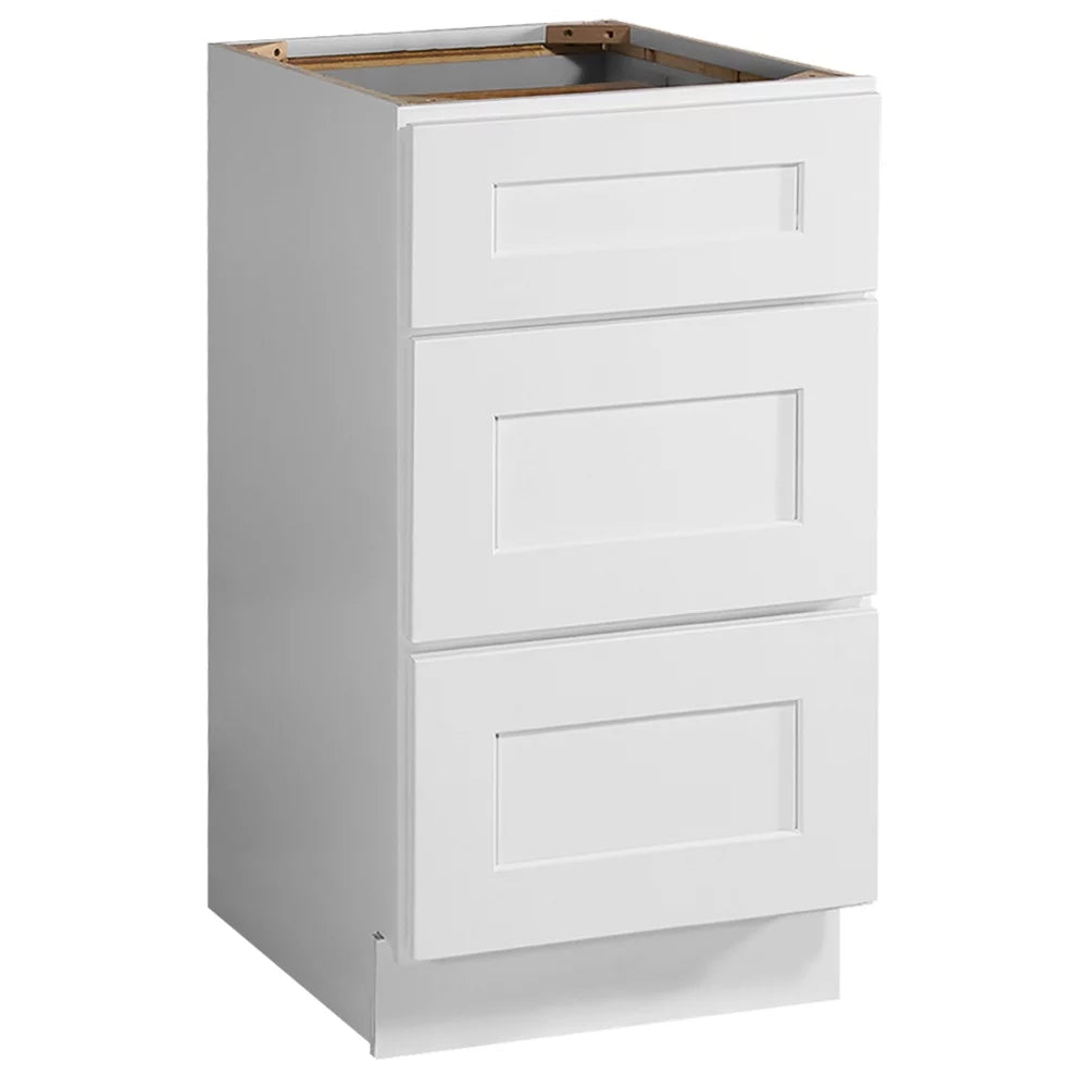 White Shaker Drawer Base Kitchen Cabinet 18x34.5x24 I678