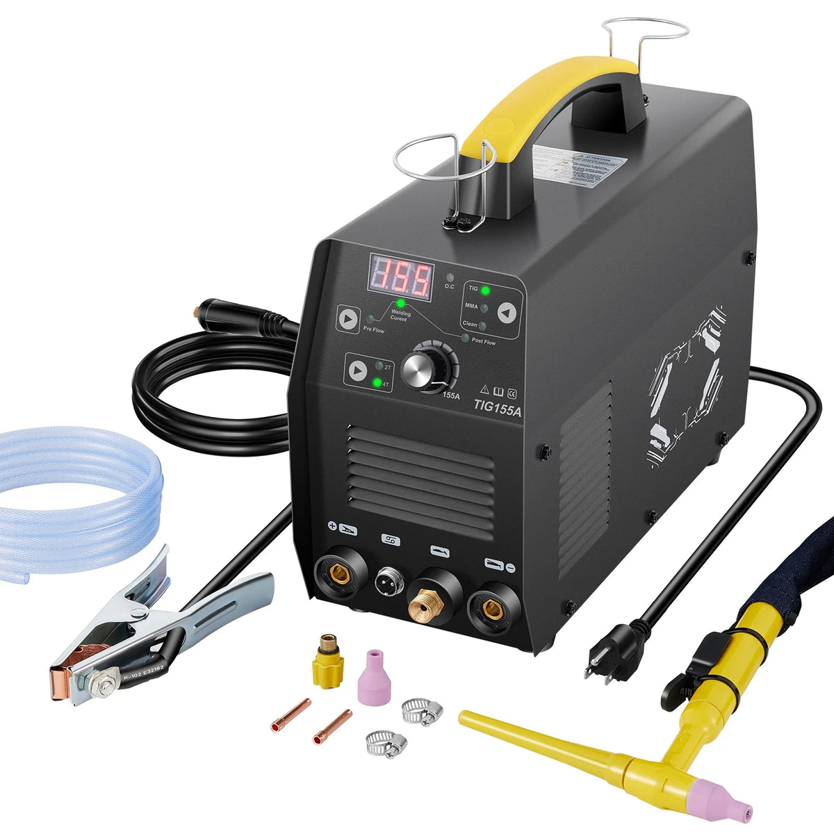 155Amp 3 in 1 TIG Welder, 110V High Frequency TIG/Stick/Clean Welding Machine Y59455