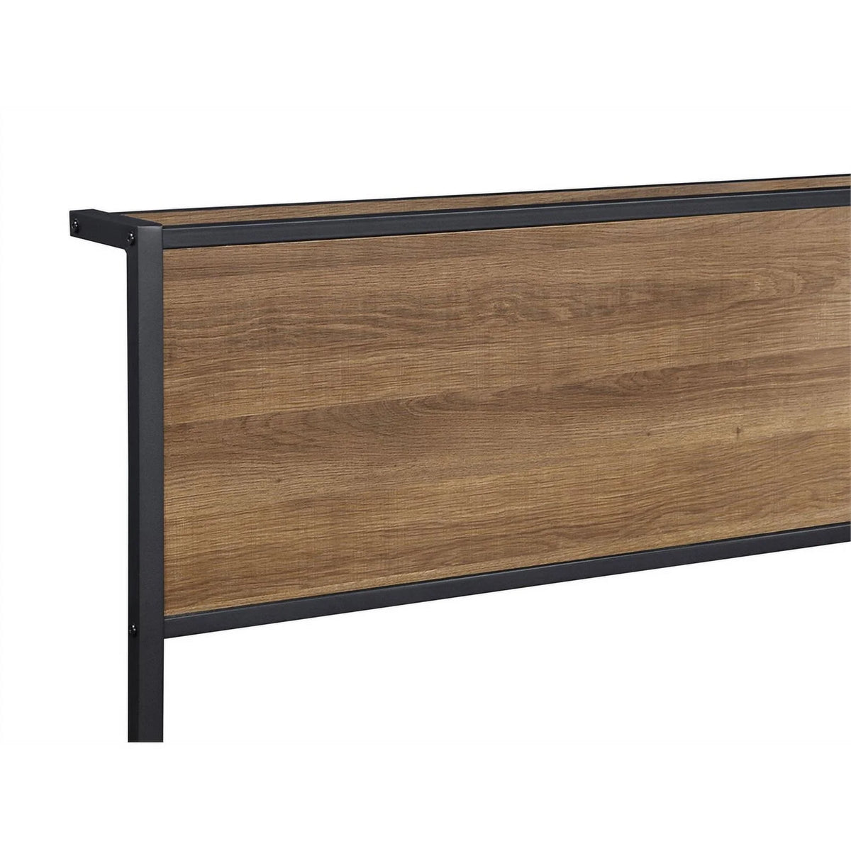 Light Oak Black Metal Twin Platform Bed X817