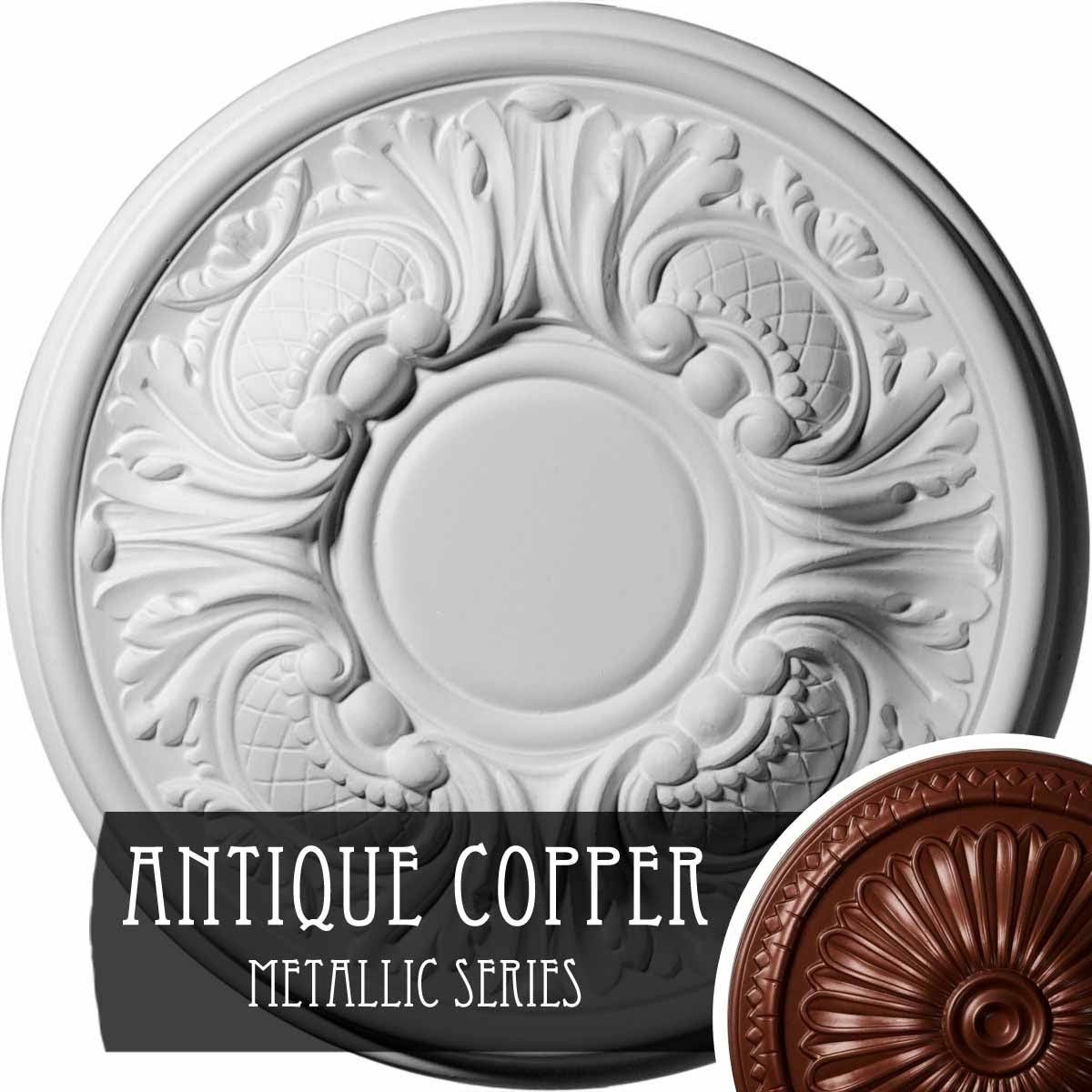 Hand-Painted Flash Blue Ceiling Medallion F939627