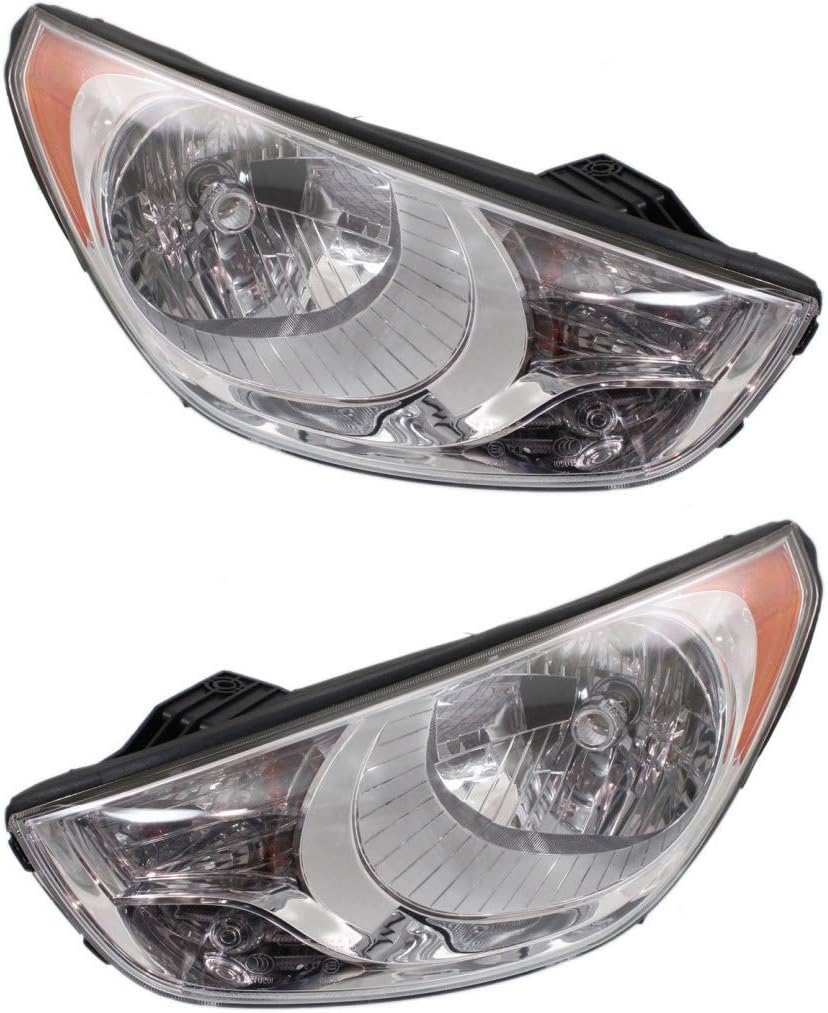 Headlight Driver and Passenger Side with Bulbs T545