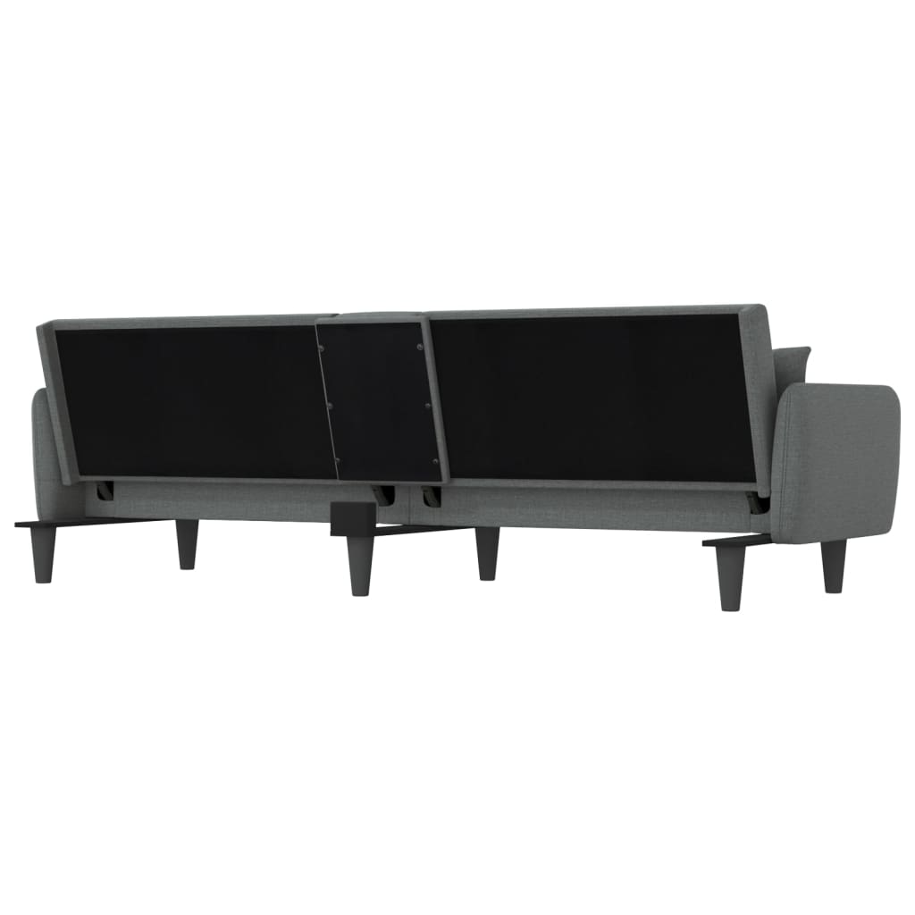 Dark Gray Fabric Sofa Bed with Cup Holders S245106