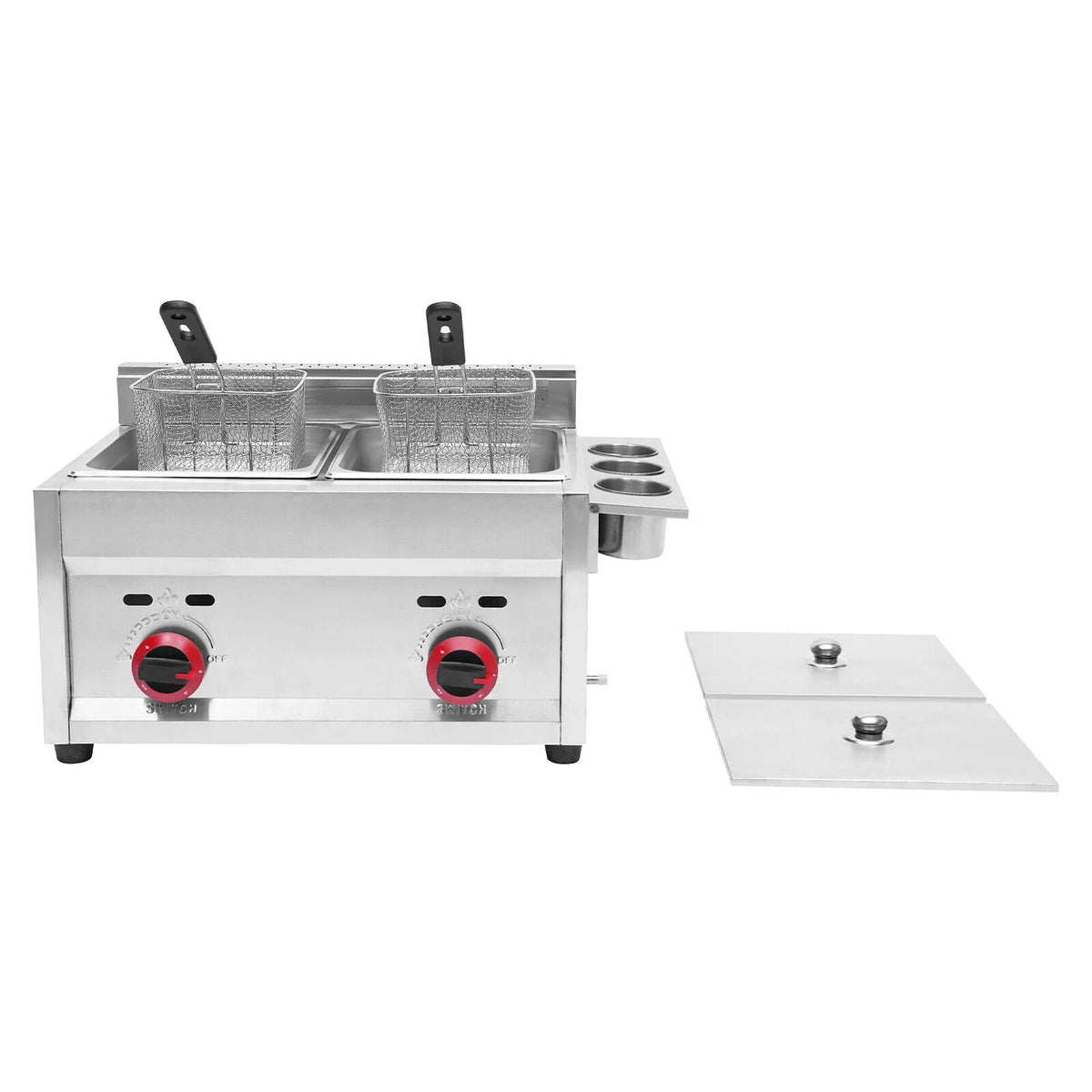 6L*2 Stainless Steel Commercial Countertop Gas Deep Fryer with 2 Basket H9268