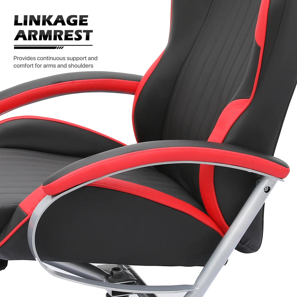 Red Adjustable Upholstered Swivel Recliner with Ottoman Z91241