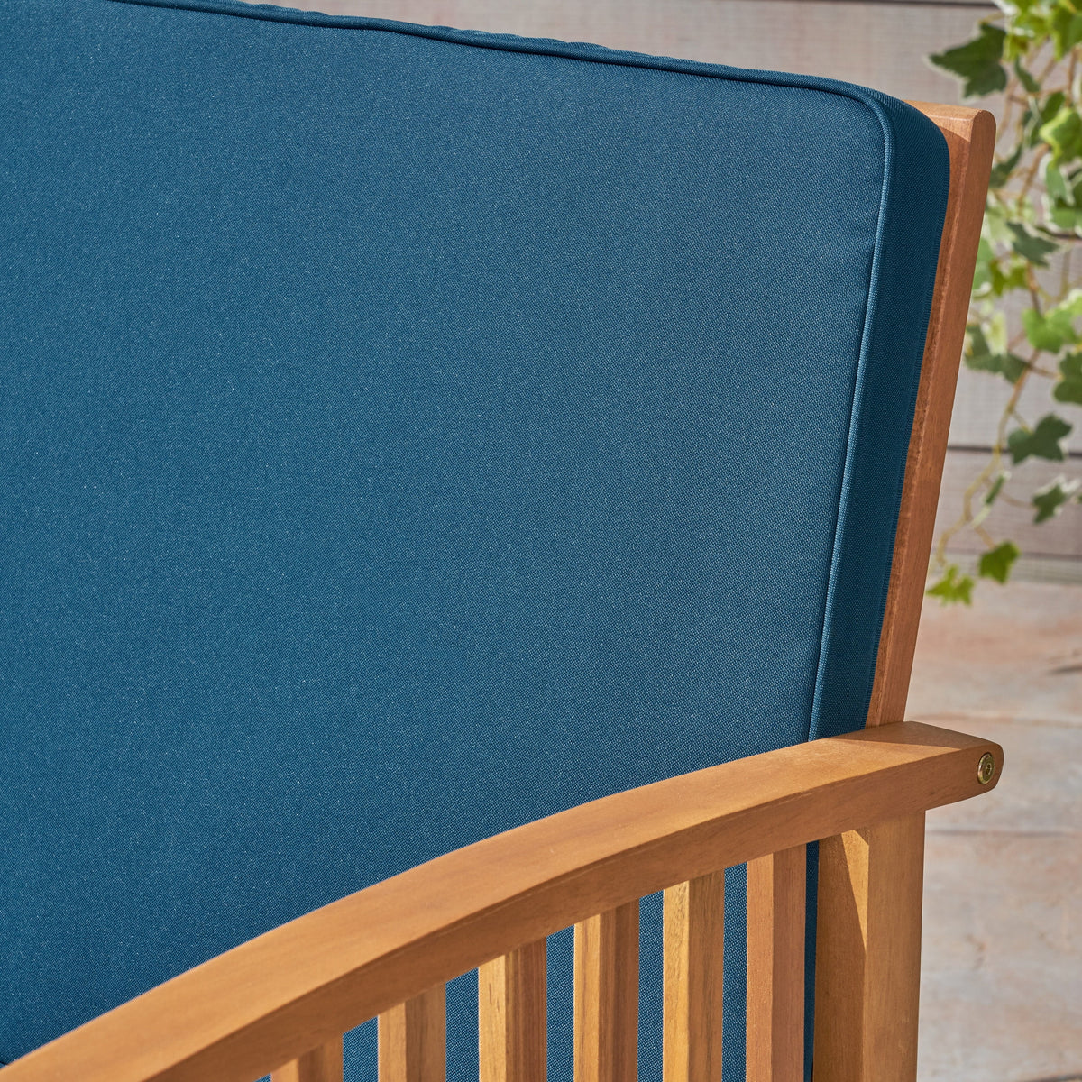 Acacia Wood Loveseat with Cushion K7032