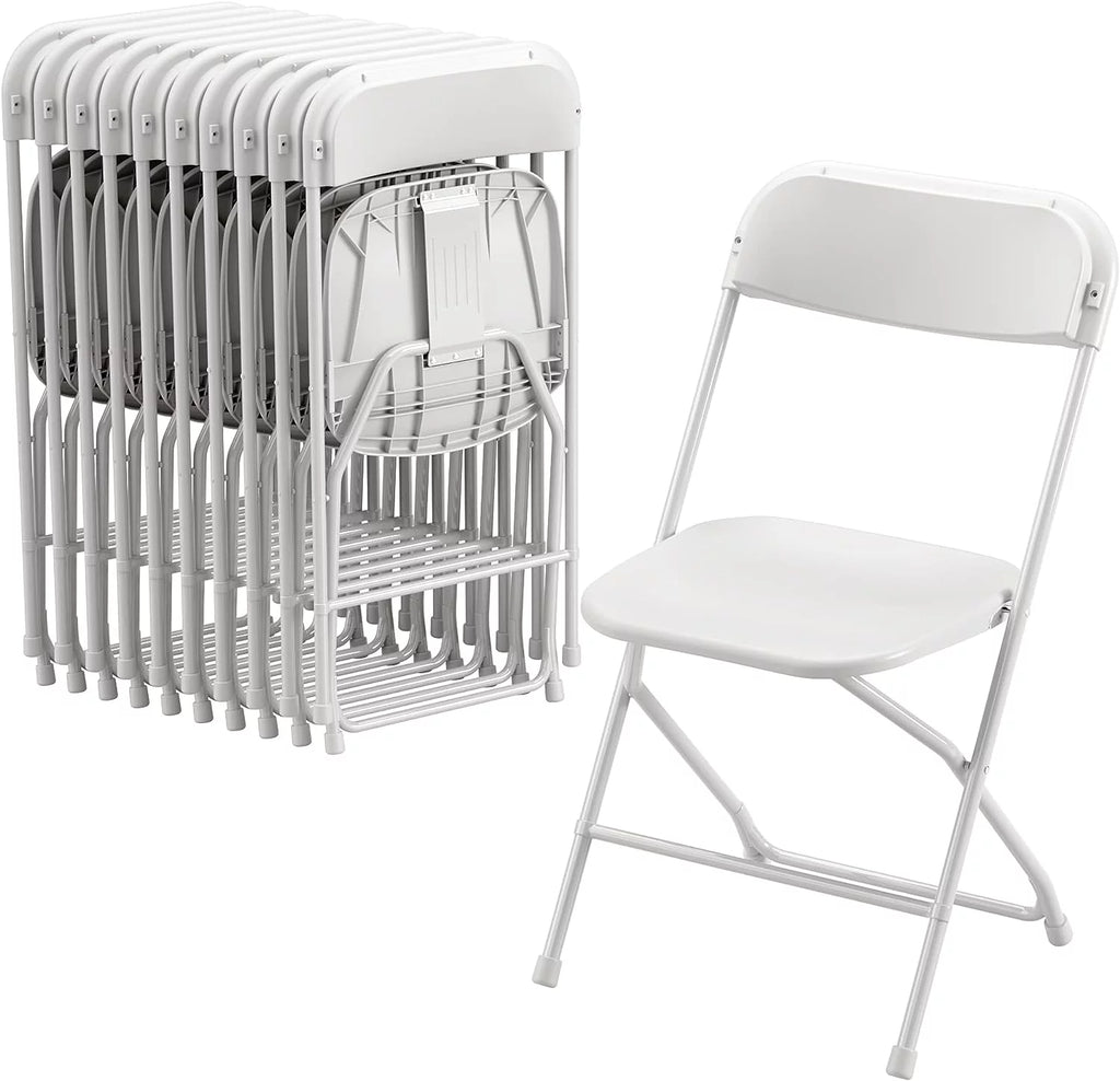 10 Pack Black Plastic Folding Chair with Steel Frame M214225