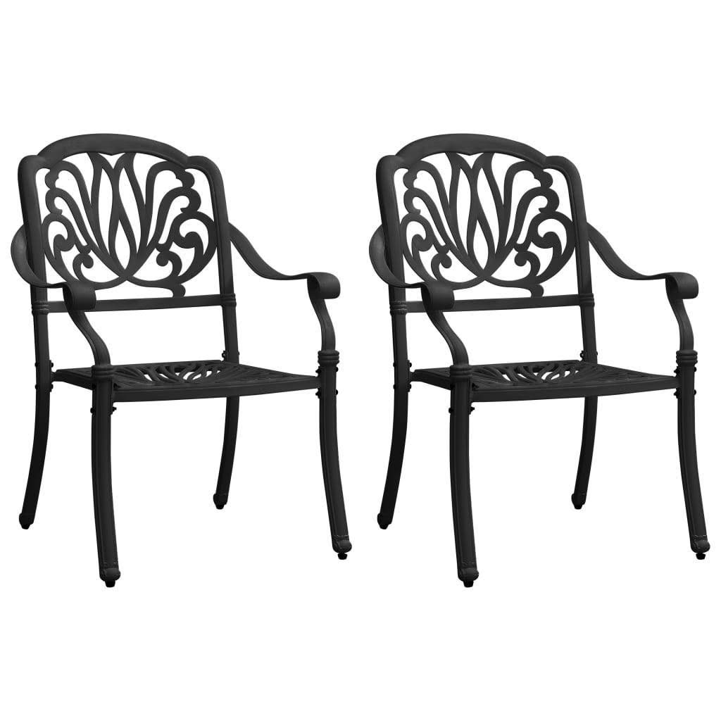3 Piece Bistro Set Cast Aluminum Black X743434