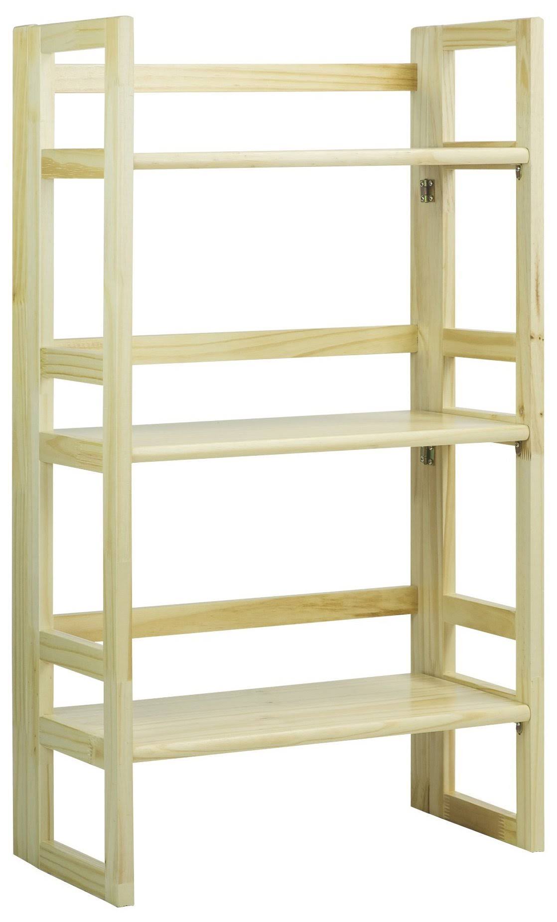 3-Shelf Folding Bookcase, Natural U133965