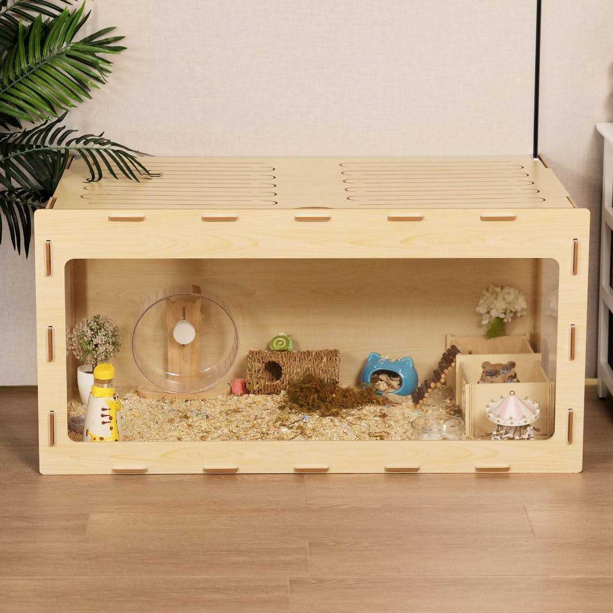 Wooden Hamster Cage Small Animal Hutch H58142