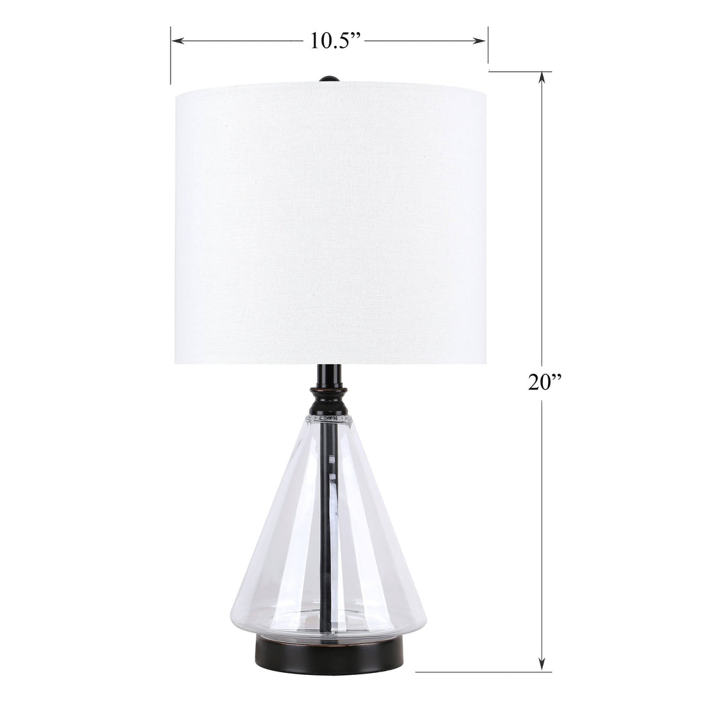 Set of 2 Glass Accent Lamps with Brass Accents G96689