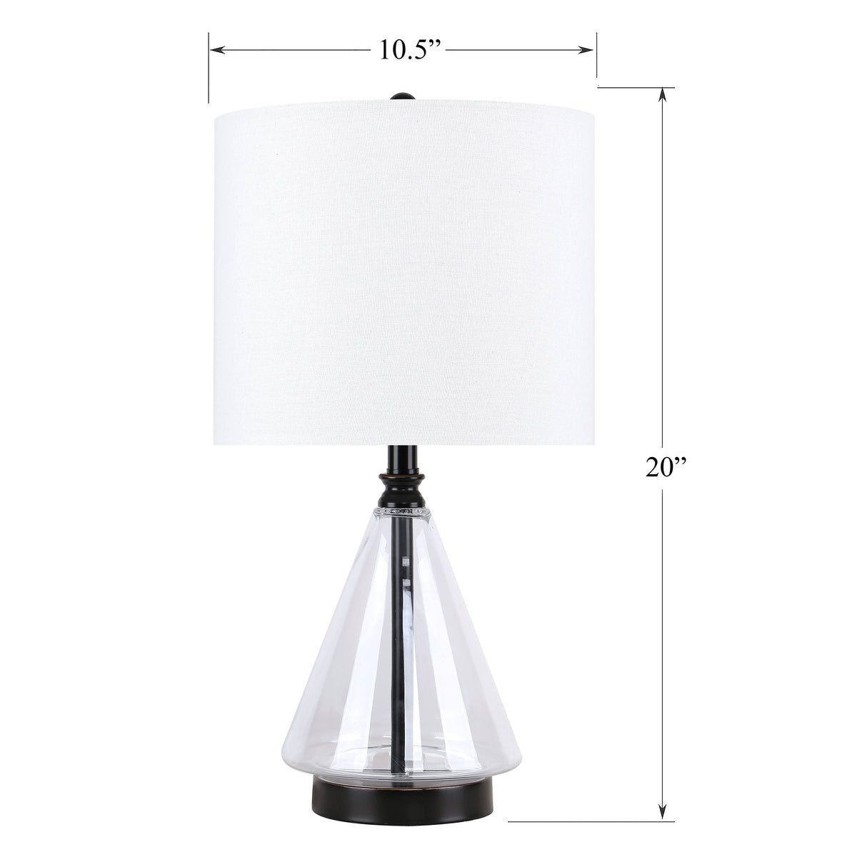 Set of 2 Glass Accent Lamps with Brass Accents G96689