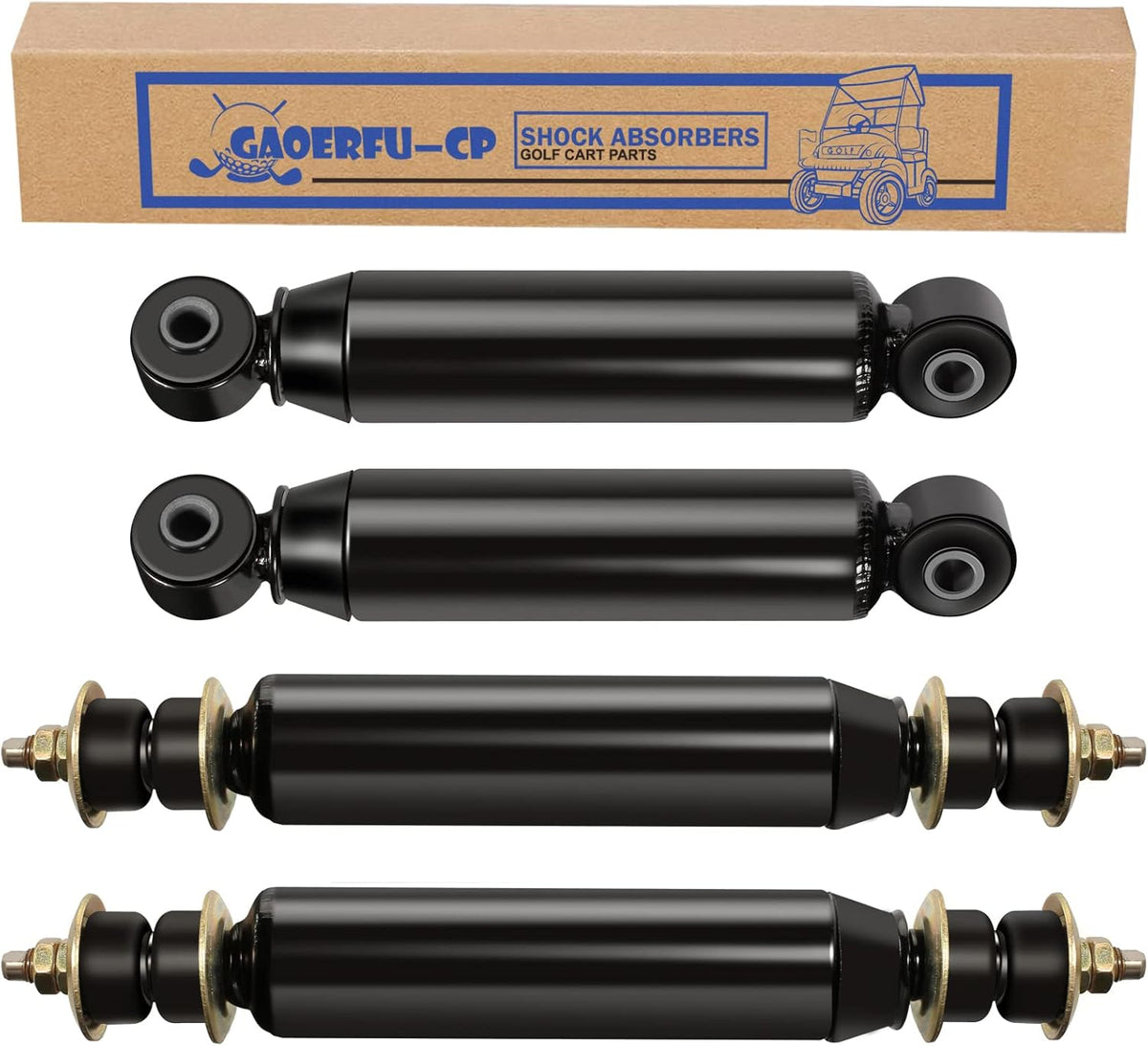 Front and Rear Shock Absorbers for Club Car DS G&E 1988-up, Precedent G&E 2004-up, 4pcs Y105653